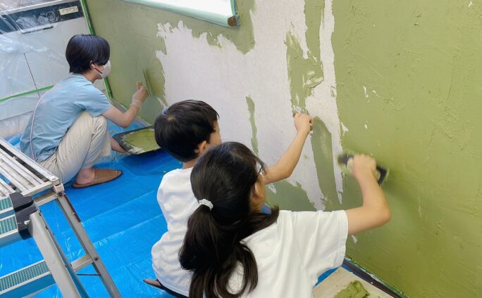 楽しかった！塗り壁体験教室