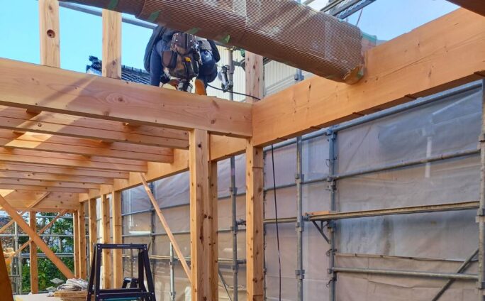 高岡の木の家　上棟日より～