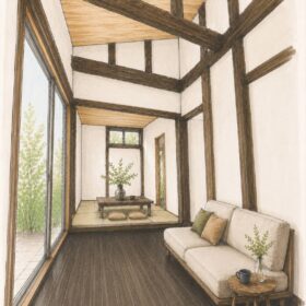 富山市八尾 11坪。最小で、最高な私の平屋。見学会 8/8/(土)、9(日)&ミニスツール作り